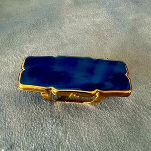 Blue vintage Stratton Lipstick Holder with mirror